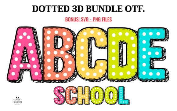 Boost Your Brand with Dotted 3d Back to School Font