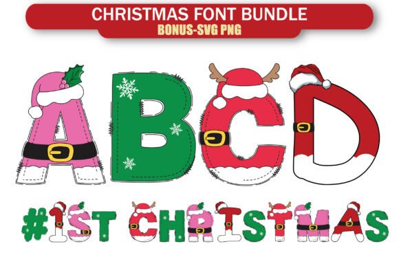 Christmas Alphabet Bundle – 4-in-1: A Festive Font for Editorial Design