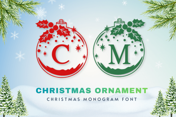 Christmas Ornament Monogram: A Festive Font for Digital Creativity