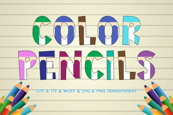 Color Pencils Font for Playful Typography