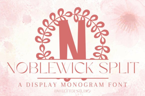 Noblewick Split Monogram Font for Elegant Craft Projects