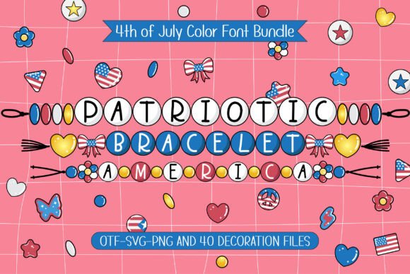 Patriotic Bracelet Font for Business Branding