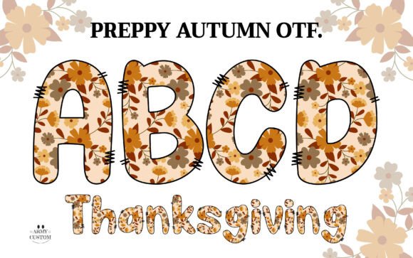 Preppyautumn Floral: A Warm Typographic Accent for Editorial Design