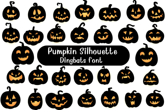 Pumpkin Silhouette Font for Seasonal Campaigns